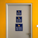 Square Plus Be Neat And Wipe The Seat Wall or Door Sign | Office & Workspace Bathroom Signage