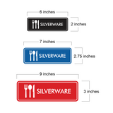 Signs ByLITA Standard Silverware Door or Wall Sign Easy Installation | Durable Construction | Kitchen Essentials | Hygiene | AirBnB Signs