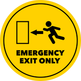 Circle Plus Emergency Exit Only Wall or Door Sign | Easy Installation | Office & Building Warning Signage