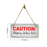Caution: Slippery When Wet 5x10 Hanging Plus Wall or Door Sign | Home & Office Decor