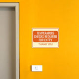 Classic Framed Plus Temperature Checks Required for Entry – Thank You Door or Wall Sign | Medical Facility Greeting & Reception