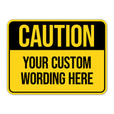 Classic Framed Plus Custom Caution Wall or Door Sign | Customizable Warning Sign For Homes and Businesses | Health and Safety Signage