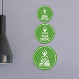 Circle Plus Yoga Studio Wall or Door Sign | Easy Installation | Business & Studio Signage