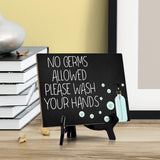 Signs ByLITA No Germs Allowed Please Wash Your Hands, Hygiene Table Sign, 6" x 8"