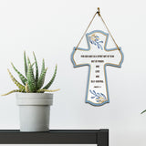 For God gave us a spirit not of fear but of power and love and self-control. Timothy 1:7 11.5" x 8" Cross Hanging Sign | Rustic Twine | Inspiring Religious Bible Decor