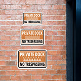 Classic Framed Plus Private Dock No Trespassing Wall or Door Sign | Marina Quayside Warning Signage