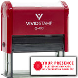 Vivid Stamp Your presence blessed me and made my celebration complete Self-Inking Rubber Stamps