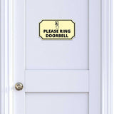 Notched Standard Please Ring Doorbell Wall or Door Sign | Warning/Safety/Precaution