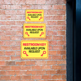 Classic Framed Plus Restroom Key Available Upon Request Door or Wall Sign | Public Bathroom Signage