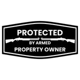 Signs ByLITA Fancy Protected by Armed Property Owner (Shotgun) Door or Wall Sign | Home Security Warning Sign