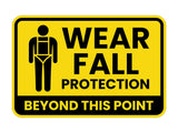 Classic Framed Plus Wear Fall Protection Beyond This Point Door or Wall Sign | Miscellaneous Warning Signs - Industrial & Construction