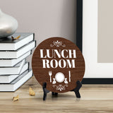 Lunch Room Circle Table Sign with Acrylic Stand (5x5") | Office Spaces Signage