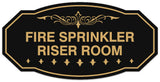 Signs ByLITA Victorian Fire Sprinkler Riser Room Wall or Door Sign - Laser-Engraved Lettering | Durable ABS Plastic | Vibrant Colors | Powerful Foam Tape