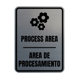 Signs ByLITA Portrait Round Process Area Door or Wall Sign | Spanish Bilingual Warehouse and Factory Signs