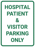 Portrait Round Plus Hospital Patient & Visitor Parking Only Wall or Door Sign | General Public Signage