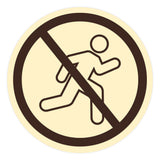 Signs ByLITA Circle No Running Graphic Door or Wall Sign | Easy Installation | Durable Construction | Promote Health And Safety | Caution Warning Sign for Home, Business and Office Spaces