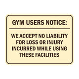 Signs ByLITA Classic Framed Gym Users Notice: We Accept No Liability For Loss or Injury Incurred While Using These Facilities Door or Wall Sign Easy Installation | Warning Health & Safety | Office & Venues