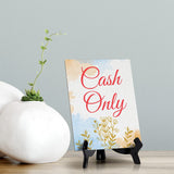Signs ByLita Cash Only, Blue Watercolor Table Sign (6 x 8")