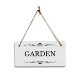 Garden 5x10 Hanging Plus Wall or Door Sign | Rustic Twine | Range of Vibrant Decor Styles | Room Signs For Home and Business