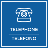 Signs ByLITA Square Telephone Door or Wall Sign | Spanish Bilingual Office Business Signs