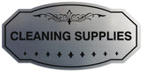 Signs ByLITA Victorian Cleaning Supplies Wall or Door Sign - Laser-Engraved Lettering | Durable ABS Plastic | Vibrant Colors | Powerful Foam Tape