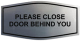 Signs ByLITA Fancy Please Close Door Behind You Sign - Laser-Engraved Lettering | Durable ABS Plastic | Vibrant Colors | Powerful Foam Tape