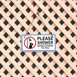 Please Shower Before Entering the Pool' Pool Signs - 5 x 10" Hanging Signs