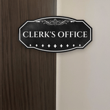 Victorian Plus Clerk's Office Wall or Door Sign | Legal and Courtroom Decoration