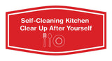 Signs ByLITA Fancy Self-Cleaning Kitchen Clear Up After Yourself Vector Sign - Kitchen Signs | Durable Material | Cleaning Reminder | Easy Installation Wall or Door Sign