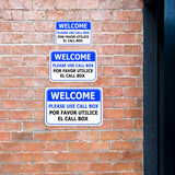 Classic Framed Plus Welcome Please Use Call Box /Por Favor Utilice el Call Box Door or Wall Sign | Business & Warehouse Signage