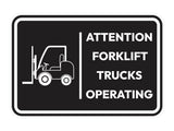 Signs ByLITA Classic Framed Attention! Forklift Trucks Operating Door or Wall Sign Easy Installation | Health And Safety | Building And Hospitality Signs