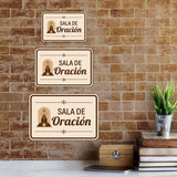 Classic Framed Plus Sala de Oración — Prayer Room Door or Wall Sign | Spanish - Church Room & Area Signs