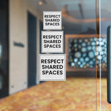 Square Plus Respect Shared Spaces Door or Wall Sign | Public Notice Signs