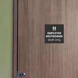 Square Plus Employee Restrooms Staff Only Wall or Door Sign | General Restroom Information