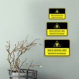 Classic Framed Plus Waste Disposal Area Wall or Door Sign | Bilingual Spanish and English Workplace Safety Signage