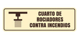 Signs ByLITA Standard Cuarto de Rociadores contra incendios Wall or Door Sign | Spanish Fire Safety Signs