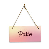 Patio 5x10 Hanging Plus Wall or Door Sign | Rustic Twine | Range of Vibrant Decor Styles | Room Signs For Home and Business