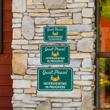 Classic Framed Plus Quiet Please! Interviewing in Progress Wall or Door Sign | Friendly Home & Office Signage