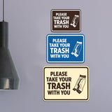 Signs ByLITA Classic Framed Please Take Your Trash With You Wall or Door Sign