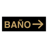 Signs ByLITA Basic Baño Right Arrow Directional Wall or Door Sign