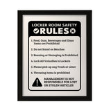 Designs ByLITA Locker Room Safety Rules, Wall Print Art | Retail Store Decoration (Unframed or Framed)