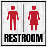 Square Plus Restroom Wall or Door Sign | Office & Workspace Bathroom Signage