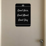 Portrait Round Plus Good Hair, Good Mood, Good Day Door or Wall Sign | Hair Stylist Inspirational Positive Decoration
