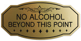 Signs ByLITA Victorian No Alcohol Beyond This Point Wall or Door Sign - Easy Installation | Durable Wall or Door