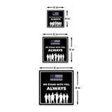 Square Plus We Stand with You Always Wall or Door Sign | USA Flag | Police First Responders Appreciation Signage
