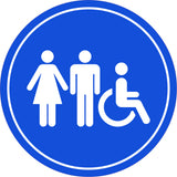 Circle Plus Restroom Wall or Door Sign | Easy Installation | Health & Safety Signage
