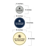 Circle No Soliciting No Excuses Wall or Door Sign