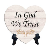 Reflective Religious Quote Signs Heart Table Sign with Acrylic Stand (6x5")