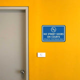 Classic Framed No Street Shoes on Courts — Wall or Door Sign | Sport Court & Field - Sign
