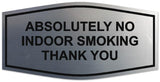 Signs ByLITA Fancy Absolutely No Indoor Smoking Thank you Sign | Legible Lettering | Easy No-Tool Installation | Powerful Foam Tape